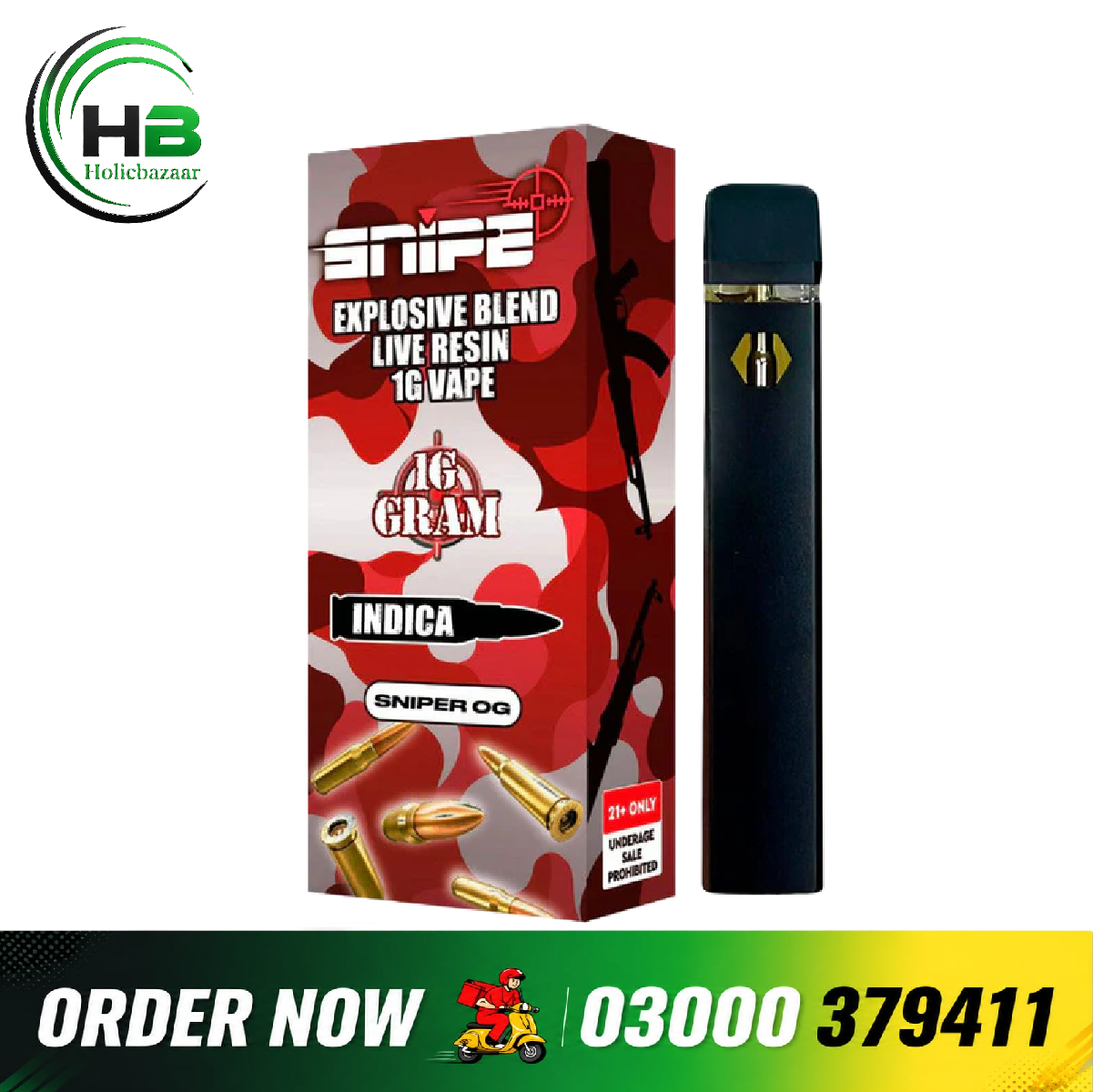 Snipe THCP Live Resin Disposable 1G - Sniper OG - Indica