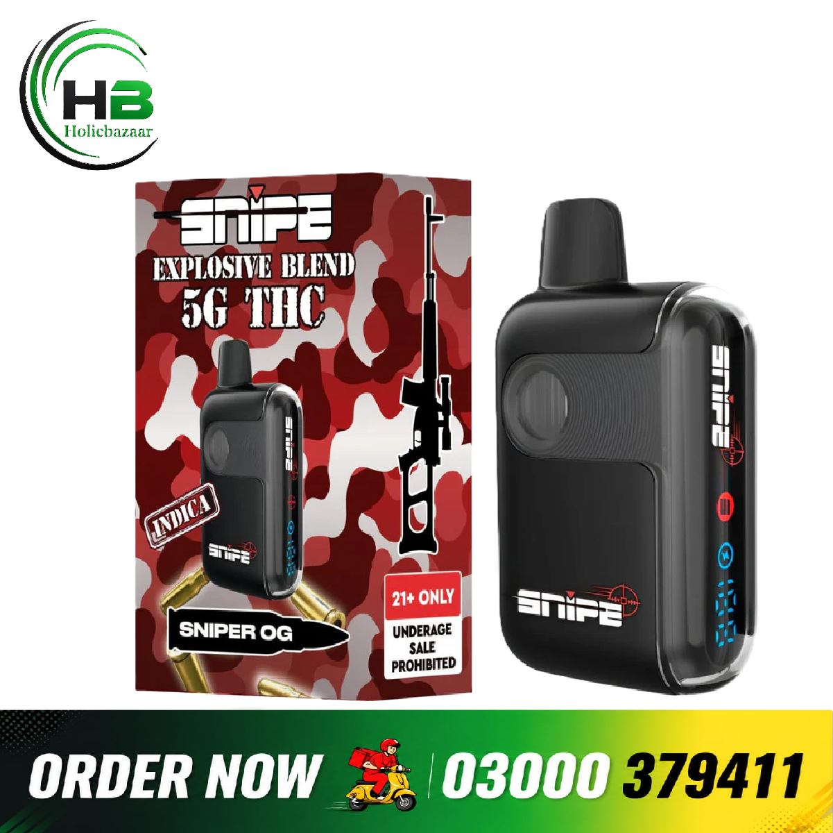 Snipe THCP Explosive Blend Disposable 5G -Sniper OG (INDICA)