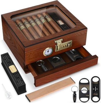 Tesonway Cigar Humidor Cedar Wood Humidor Cigar Box In Pakistan