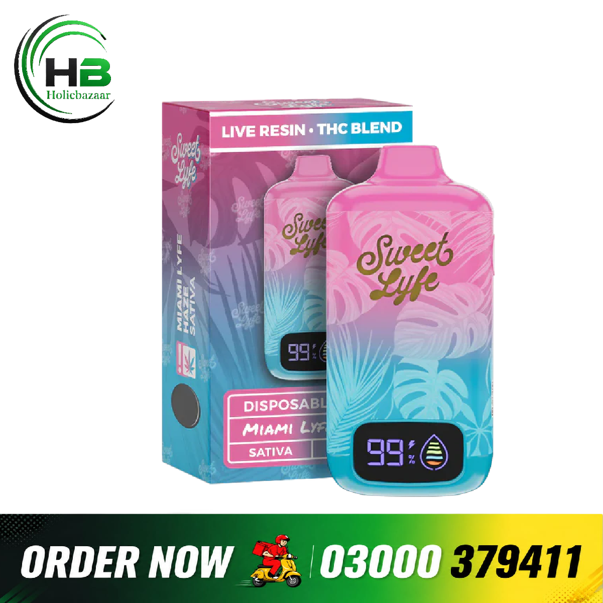 Live Resin THC Blend Miami Lyfe Haze Disposable 7.5ML