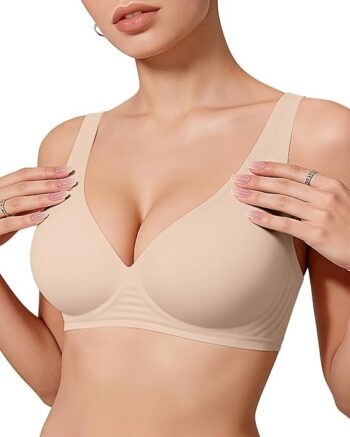 OEAK Womens Jelly Bras Wireless Deep V Bralette Comfy Push Up Tshirt Bras S In Pakistan