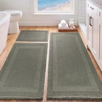 Waffle Bath Mat Set 3 Piece In Pakistan