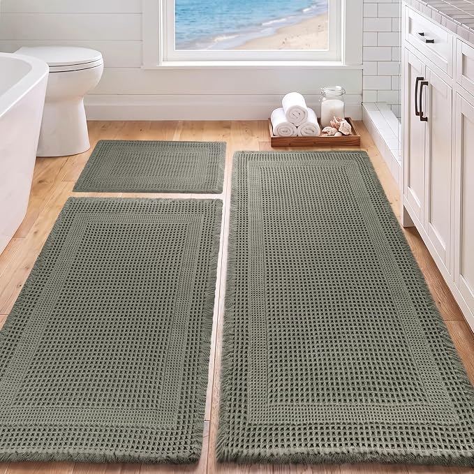 Waffle Bath Mat Set 3 Piece In Pakistan