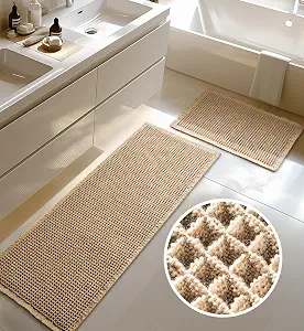 Furicher Large Waffle Bath Mat Set Non Slip Bath Rug Set In Pakistan