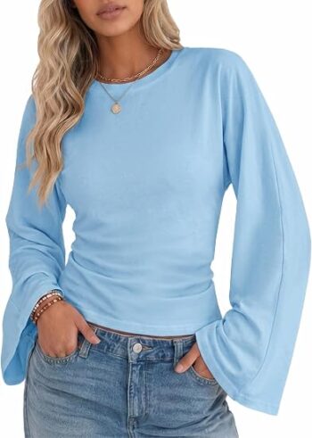 Tankaneo Womens Long Bell Sleeve Shirts In Pakistan