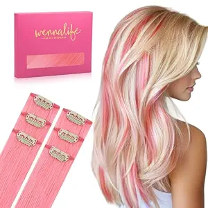 WENNALIFE Peach Pink Clip in Hair Extensions In Pakistan