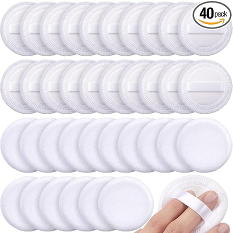 Silifine 40 Pcs White Cotton Powder Puffs In Pakistan