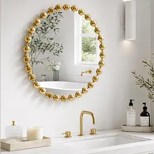 Madison Park 36 inch Gold Round Mirror In Pakistan