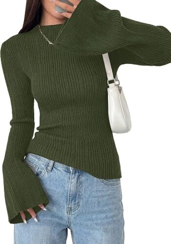 PRETTYGARDEN Womens Bell Long Sleeve Tops In Pakistan